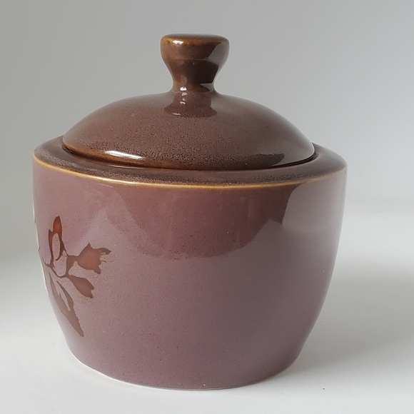 Stokes Reactive Flower Sugar Bowl with Lid Vintage Stoneware - Picture 5 of 10